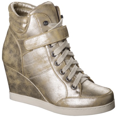 gold wedge tennis shoes