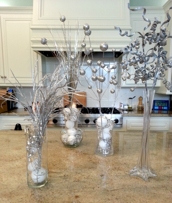 Centerpieces for Tiffany Blue and Silver Disco party