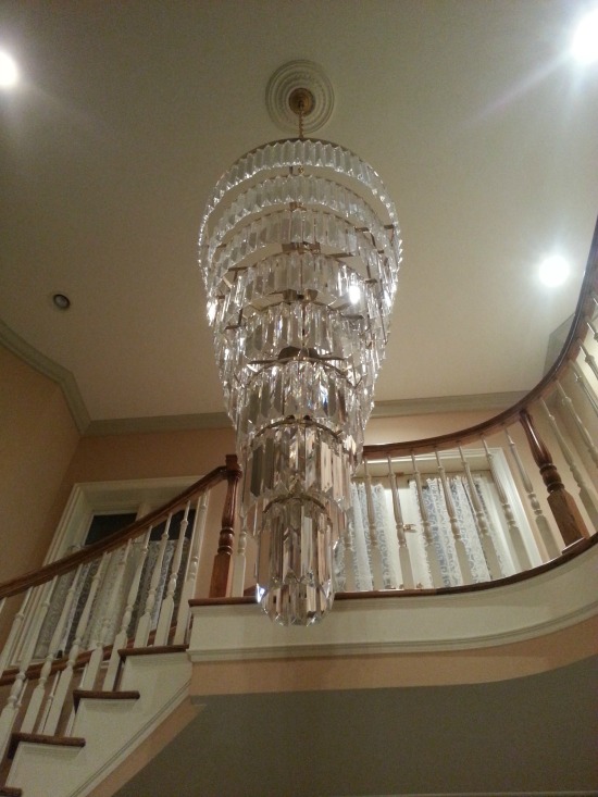 View from the bottom, foyer chandelier
