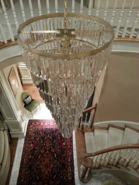 View from the top, foyer chandelier