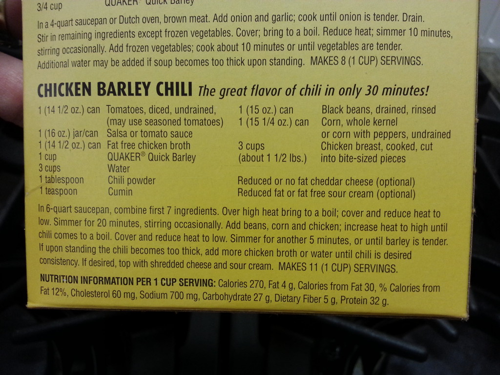 Chicken Barley Chili