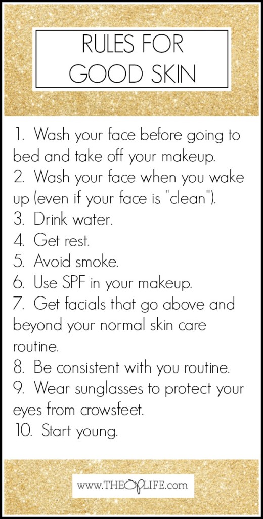Rules for good skin - The OP Life