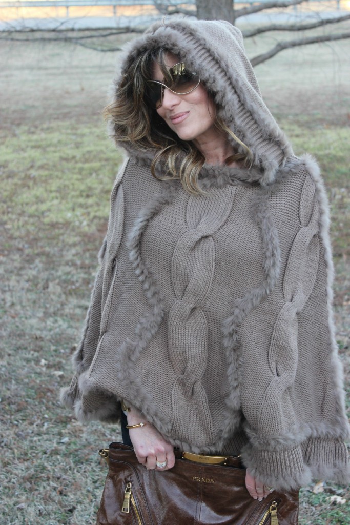 Fur Hooded Poncho Prada Bag 5 The OP Life