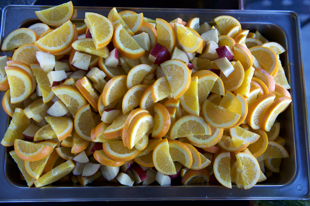 Fruit slices are ready for Sangria, at Sangria 71 in Williston Park.