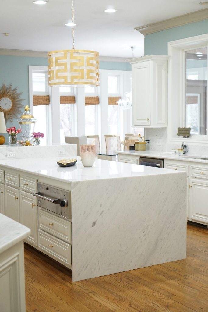 kitchen-makeover-marble-waterfall-island-www-theoplife-com